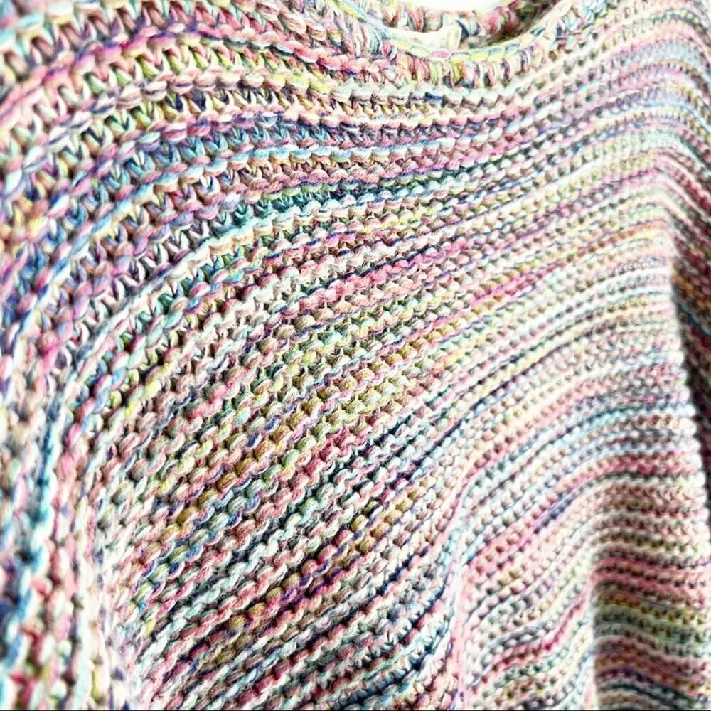Easel Multicolor Space Dye Slouchy Loose Knit Oversized Sweater Small - Picture 6 of 10